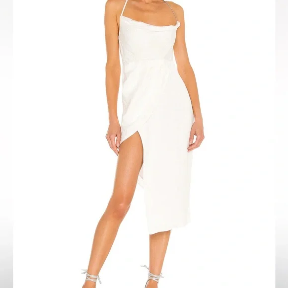 silk white dress midi Kaiden Satin Cowl Midi Dress
